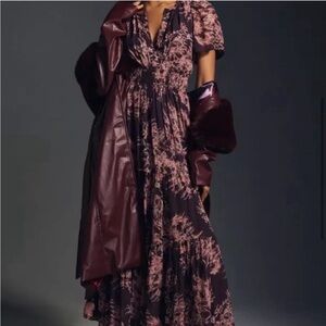 Anthropologie somerset purple chiffon dress